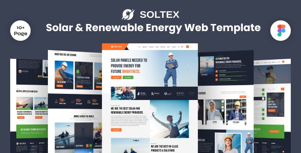 Soltex - Solar &amp; Renewable Energy Web Figma Template