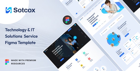 Sotcox- IT solutions &amp; services company Figma Template
