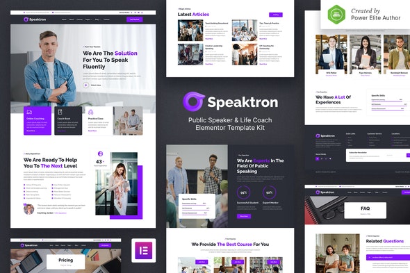 Speaktron – Public Speaker &amp; Life Coach Elementor Template Kit