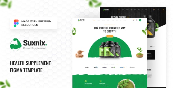 Suxnix - Health Supplement Figma Template