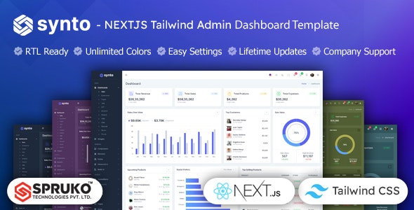 Synto - Nextjs Tailwind Admin Dashboard Template