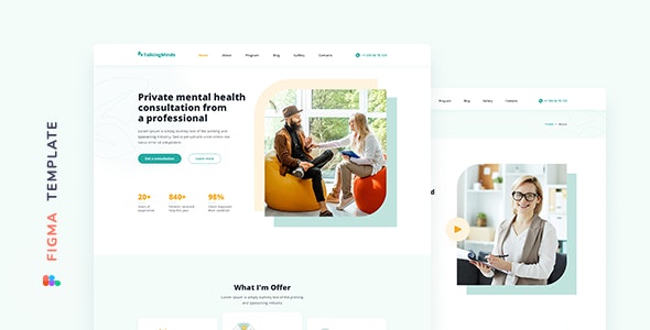 Talking Minds – Psychotherapist Template for Figma