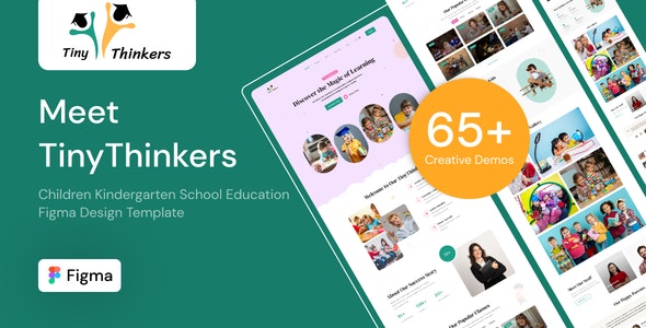 TinyThinkers - Children Kindergarten School Education Figma Design Template