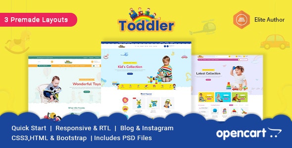 Toddler - Kids Clothing &amp; Toys Opencart Theme