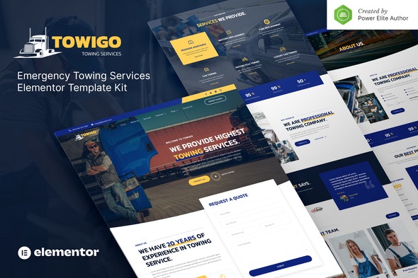 Towigo – Emergency Towing Services Elementor Template Kit