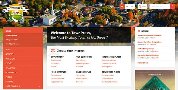 TownPress - Municipality &amp; Town Government WordPress Theme
