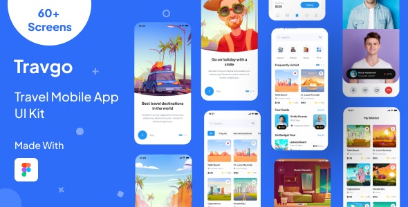 Travel Mobile App Ui Kit Template -Travgo