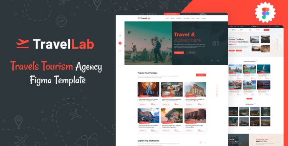 TravelLab - Travels Tourism Agency Figma Template