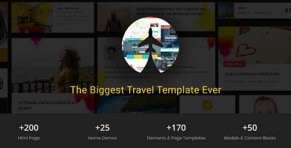 Travelz - Travel, Tour Booking ,  Hotel , Mega  HTML5 Template