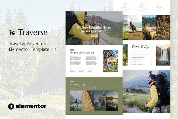 Traverse - Travel &amp; Tour Agency Elementor Template Kit