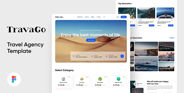 Trivago - Travel Agency Template For Figma