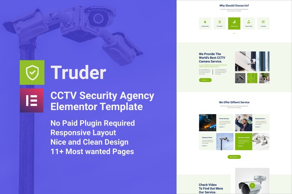 Truder - CCTV Security Service Elementor Template Kit
