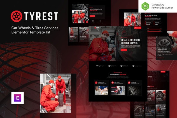 Tyrest – Car Tire &amp; Wheel Service Elementor Template Kit