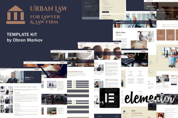 Urban Law - Lawyer &amp; Law Firm Elementor Template Kit