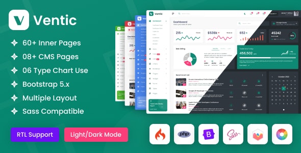 Ventic - CodeIgniter Event Ticketing Bootstrap 5 Admin Template