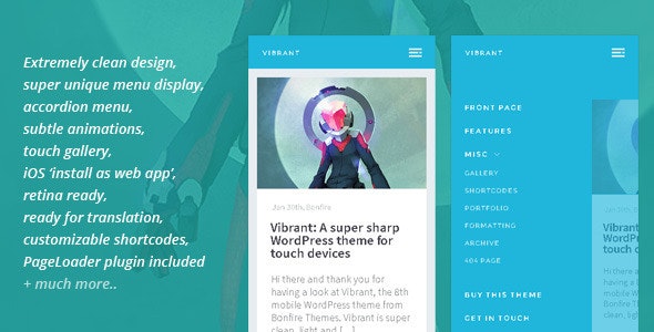 Vibrant: A Super Sharp WordPress Mobile Theme