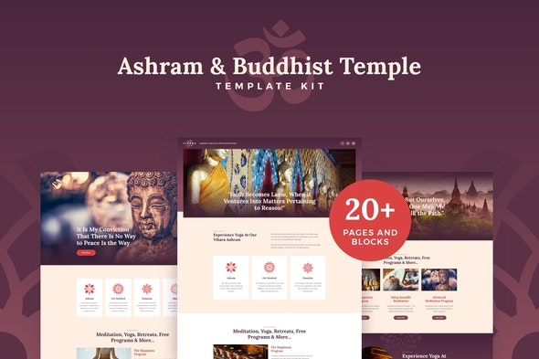 Vihara - Ashram &amp; Oriental Buddhist Temple Elementor Template Kit