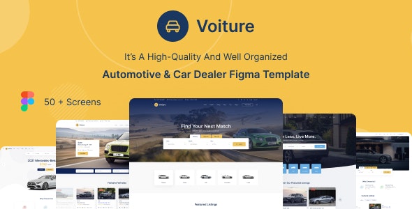 Voiture - Automotive &amp; Car Dealer Figma Template