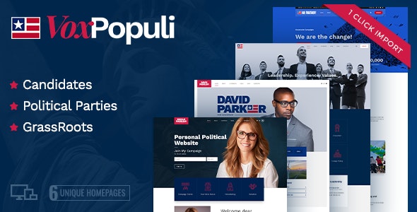 Vox Populi - Political Party &amp; Candidate WordPress Theme