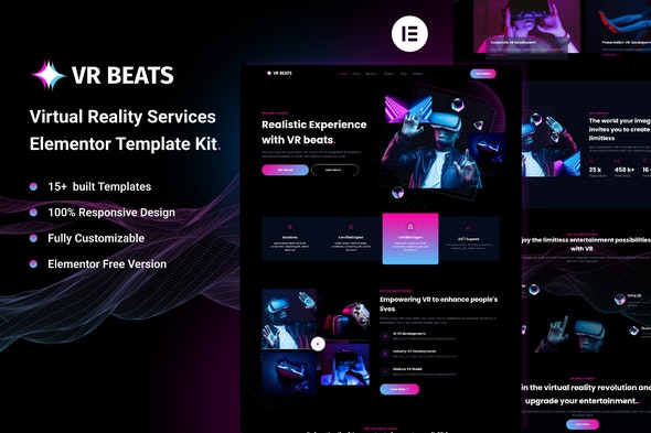 VR Beat - Virtual Reality Services Elementor Template Kit