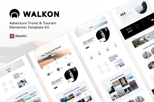 WalkOn - Adventure Travel &amp; Tourism Elementor Template Kit