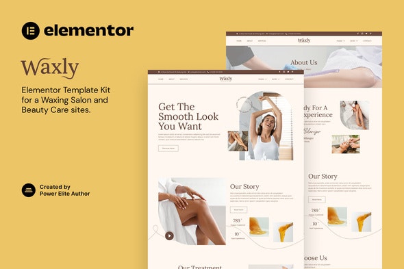 Waxly – Waxing Salon &amp; Beauty Care Elementor Template Kit