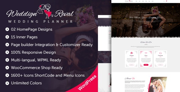 Wedding Reval - Planner &amp; Agency WordPress Theme