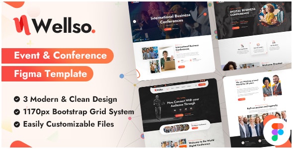 Wellso - Event &amp; Conference Figma Template