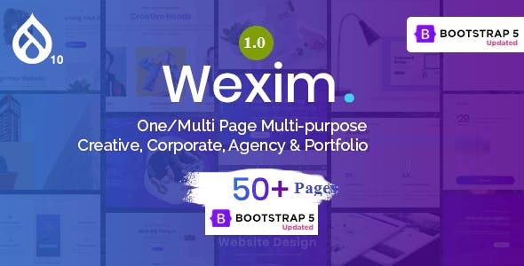 Wexim - One Page Parallax Drupal 10 Theme