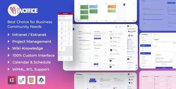 Woffice - Intranet, Extranet &amp; Project Management WordPress Theme