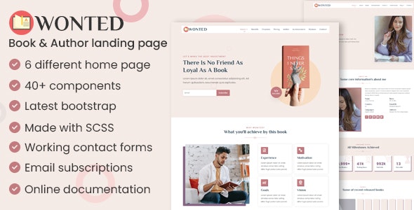 Wonted - Book &amp; Author Landing page