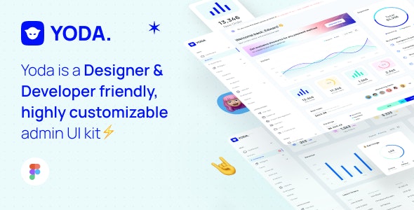 Yoda | Admin Dashboard &amp; UI Kit + Charts Kit Figma Template