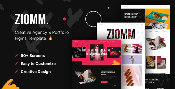 Ziomm - Creative Agency &amp; Portfolio Figma Template