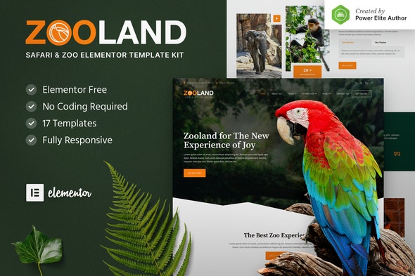 Zooland – Safari &amp; Zoo Elementor Template Kit