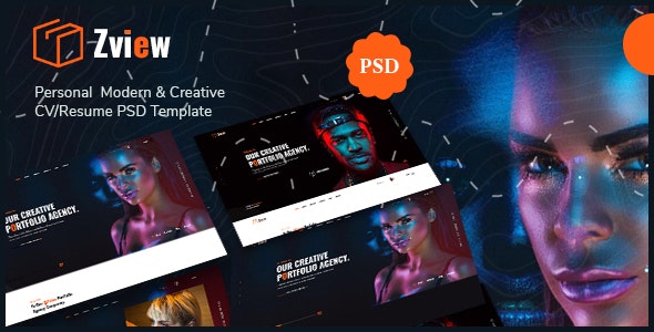 Zview - Personal Modern &amp; Creative CV/Resume PSD Template