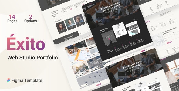 Éxito-Portfolio Web studio Figma Template